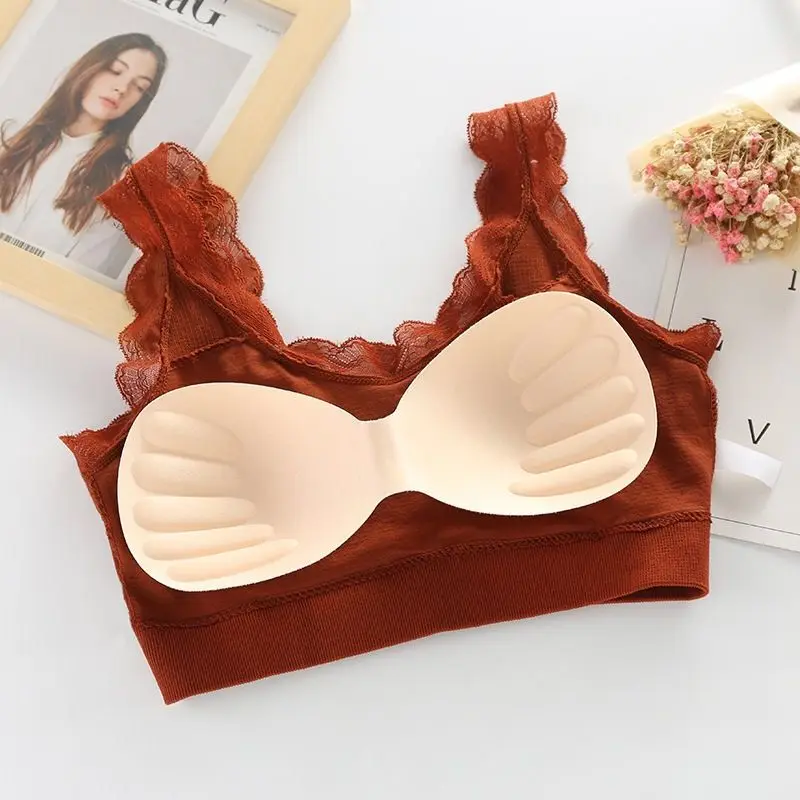 Kobiety Seksowne Koronkowe Topy Biustonosze Bezszwowy Bralette Push Up Miękka Wyściełana Bielizna Kamizelka Kobieta Wygodny Bezprzewodowy Sportowy