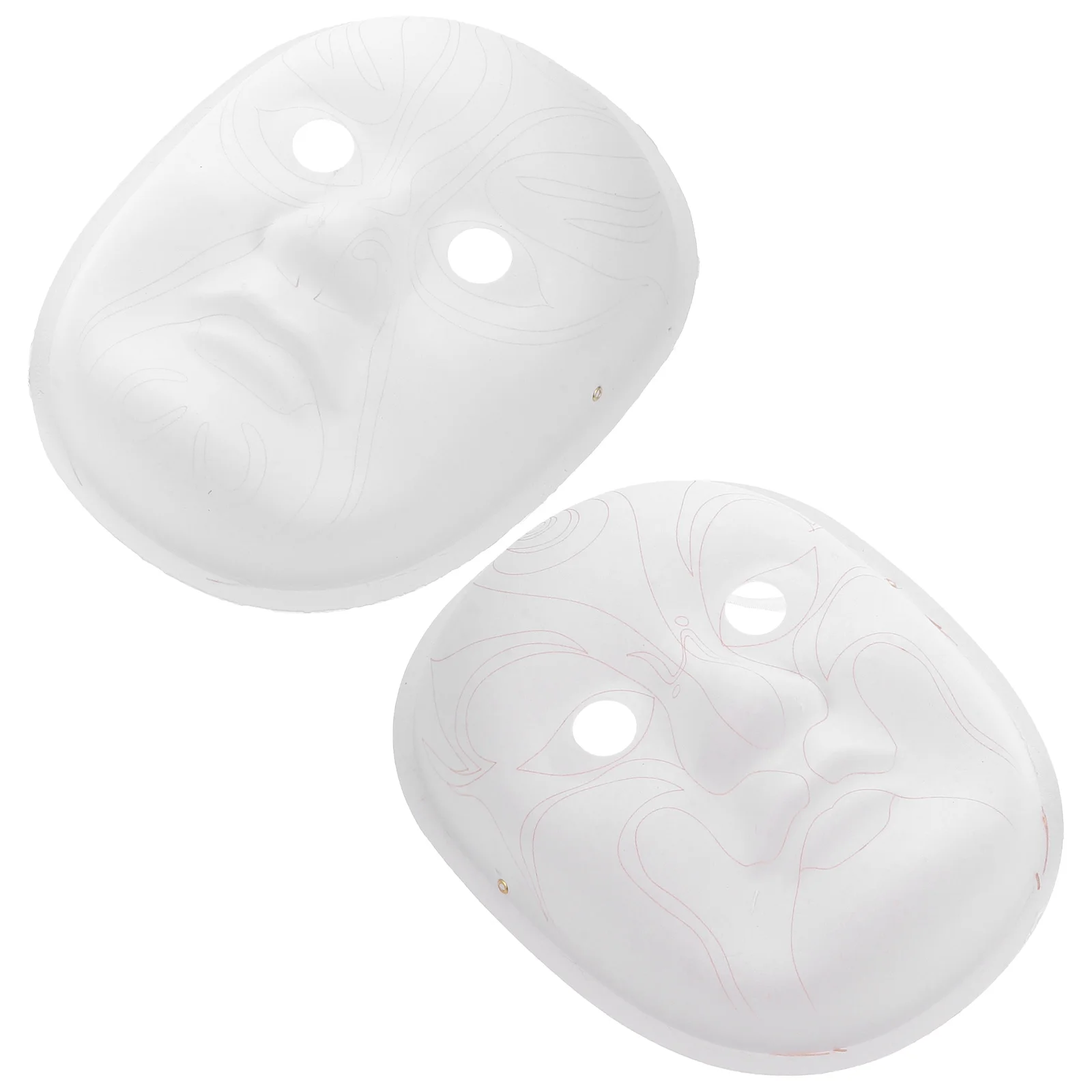 

2 pcs Eco-Friendly Paper Masks Pulp Peking Opera Design Chinese Cultural Face Cover For Kids Adults Party Halloween Carnival