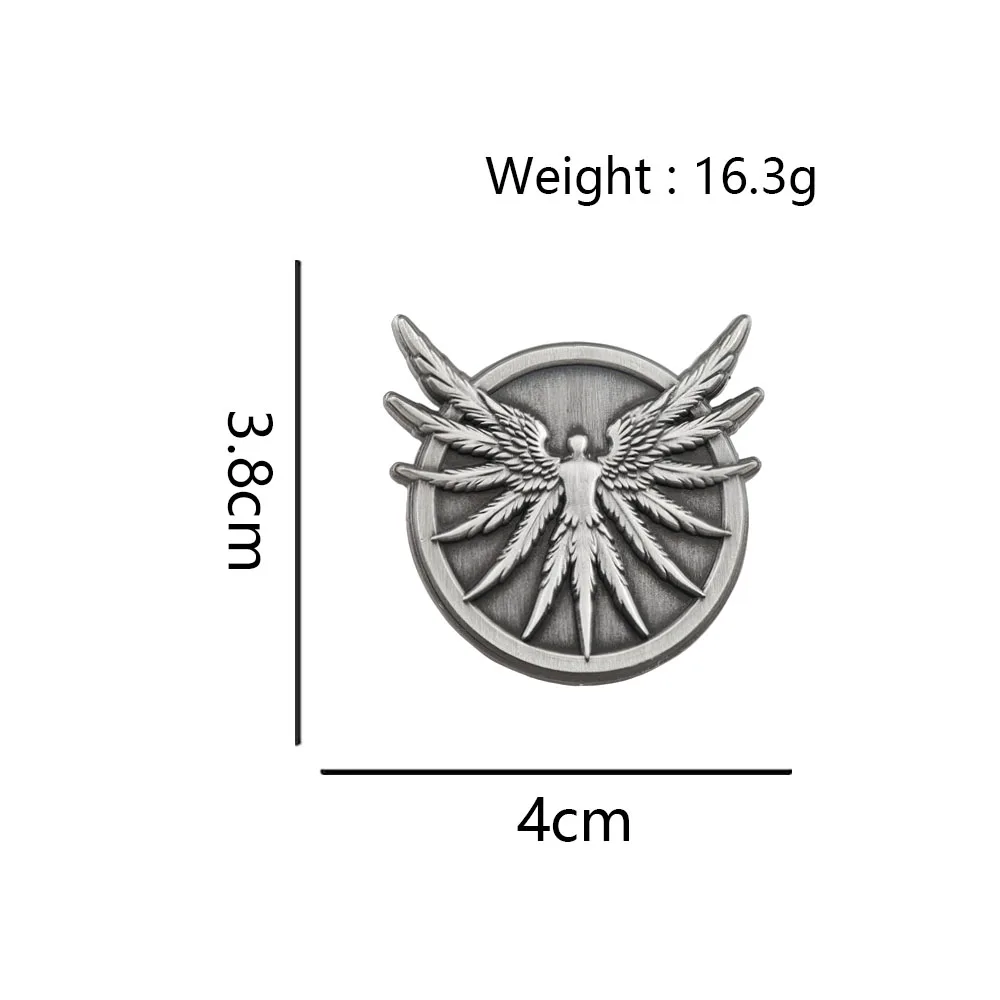 SCP-001 Torwächter-Brosche Seraphim Metall-Abzeichen Sechsflügeliger Engel Emaille-Pin Mystisches Fantasy-Spiel Community-Abzeichen Schmuckgeschenk – Detail 3
