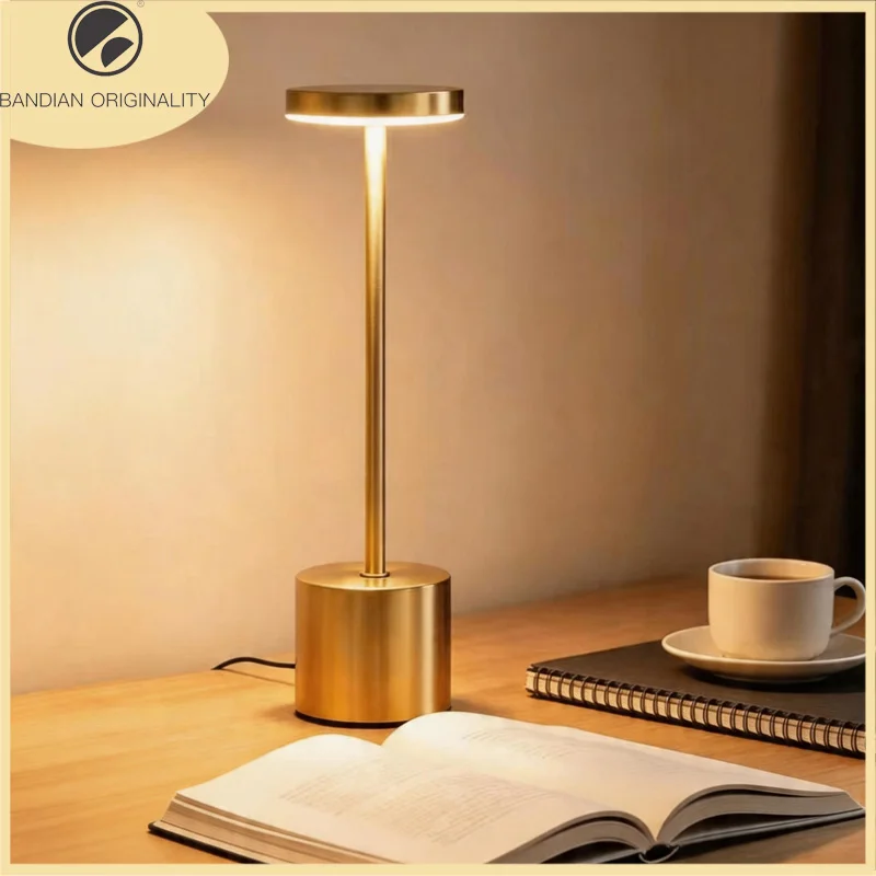 Светодиодная настольная лампа с сенсорным управлением, ночник, USB-перезаряжаемая, портативная, для спальни, беспроводная лампа для чтения, для ресторанов, отелей, баров