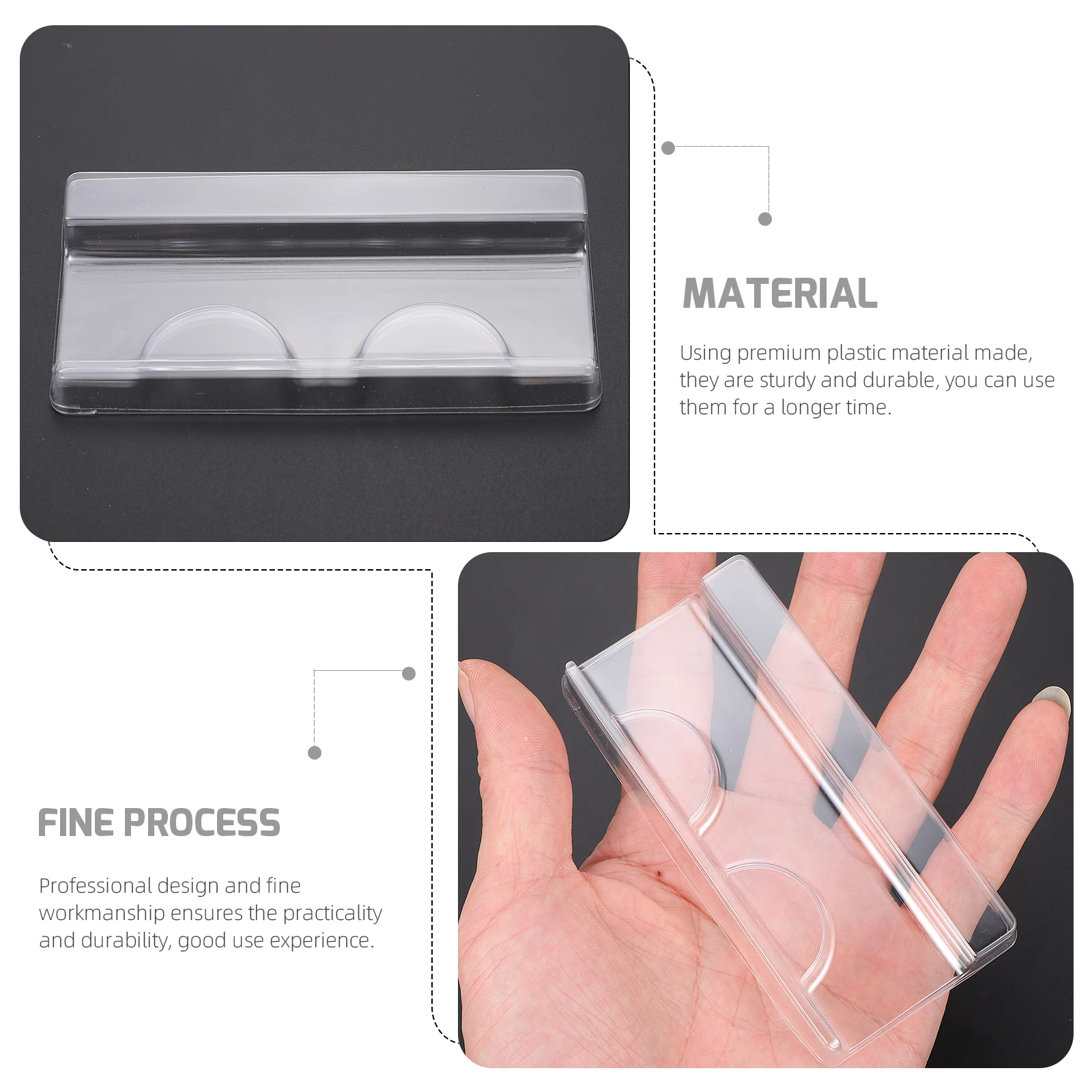 

100pcs False Trays Transparent Plastic Lash Storage Organizer Durable Holder For Salon Home Use Stylish Lash Tray Artificial