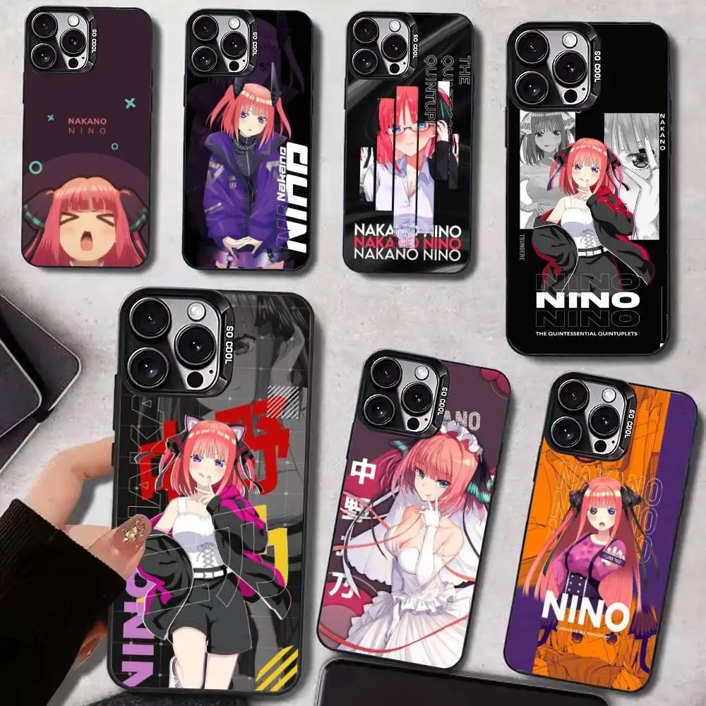 

N-Nino N-Nakano Anime Colorful Silver Back Phone Case For IPhone 17 16 15 14 13 12 11 Plus Pro Max Plus