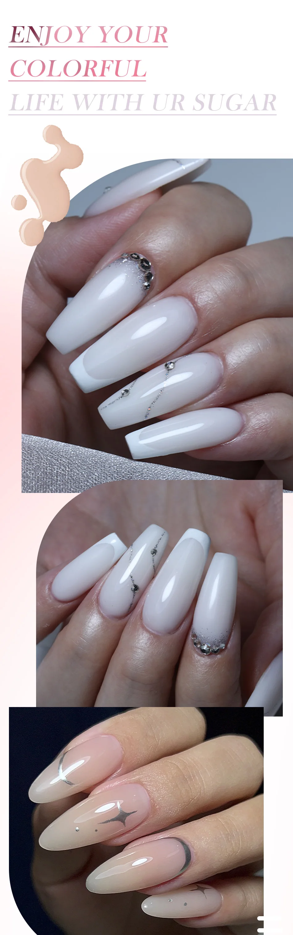 UR SUGAR 150g Quick Extension Nagelgel Vernish Semi Permanent Acryl Pink Clear Nude Gel Nagellack UV Baugel – Detail 5