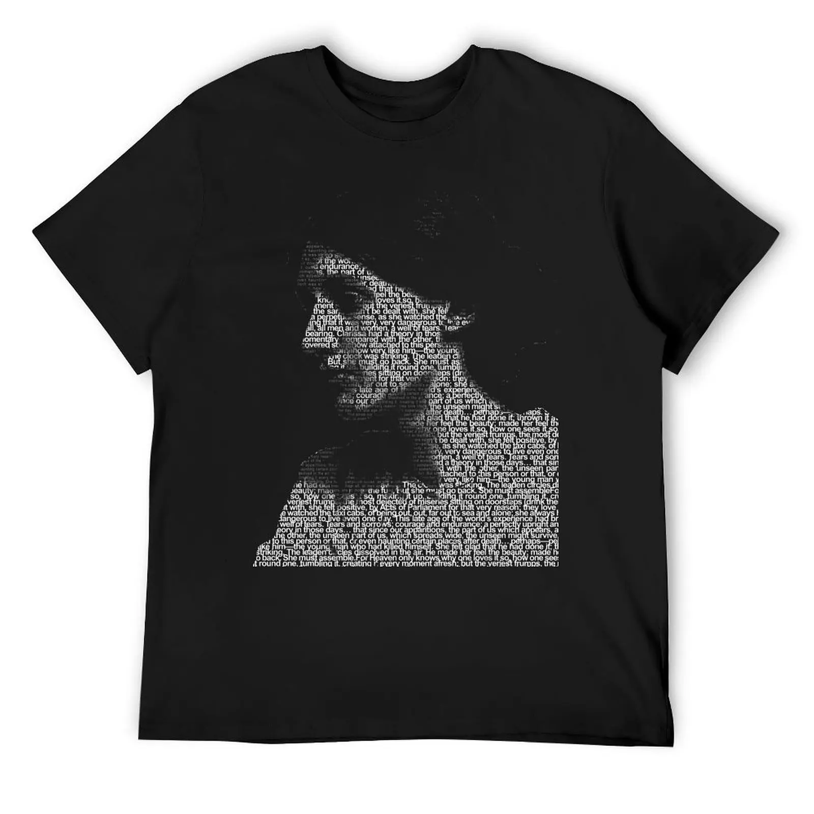 

Virginia Woolf - Word Portrait (white text from the opening of Mrs. Dalloway) T-Shirt blacks graphic shirts blanks men clothing