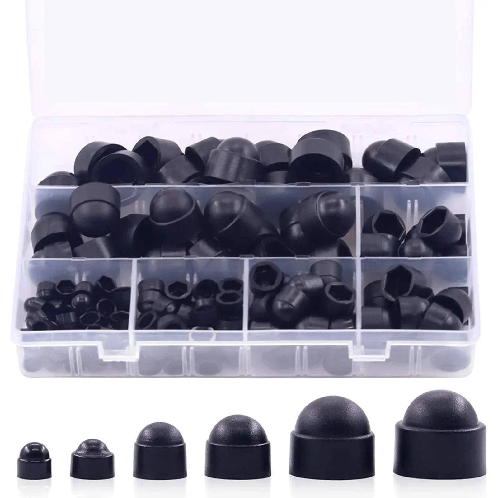 

160pcs Nylon Domed Hex Nut Cover Plastic Nut Cover For Hex Screw Protection Screw Cap Fasteners Hardware Screws Bolts Parts