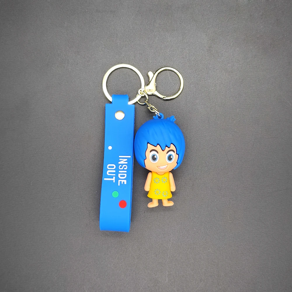 Brain Agent Team Inside Out Cartoon Keychain Car Keychain Pendant Q Version Action Figure Small Gift 3d Anime Figures Mini Doll