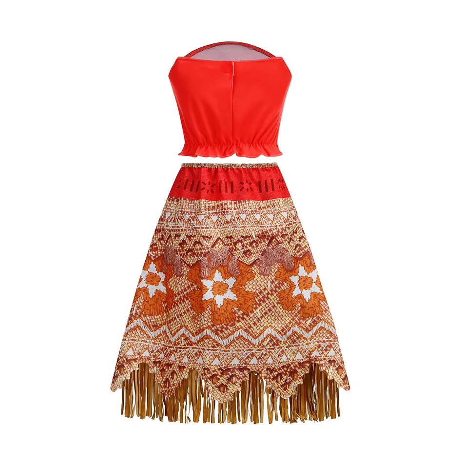 Moana Vaiana Nette Robe à pampilles pour filles, ensemble de vêtements de carnaval d'été pour enfants, robe de princesse pour enfants, cosplay, costume de fête d'anniversaire