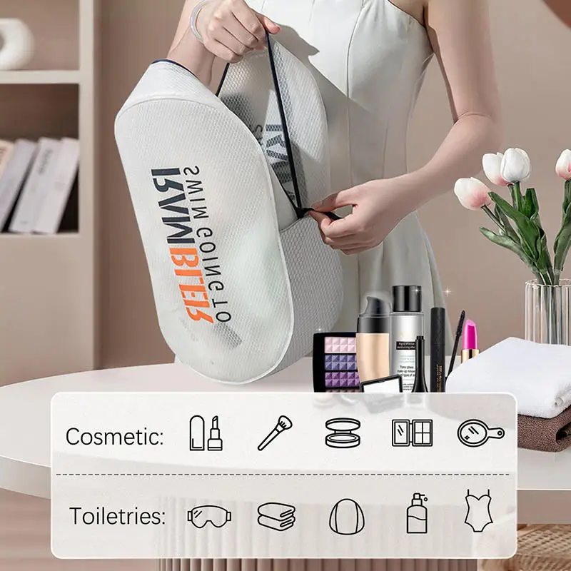 Dry Wet Separation Swimming Gym Dry Bag Handbag Pack Transparent Pool Waterproof Storage Bag Large Capacity Zipper image 5