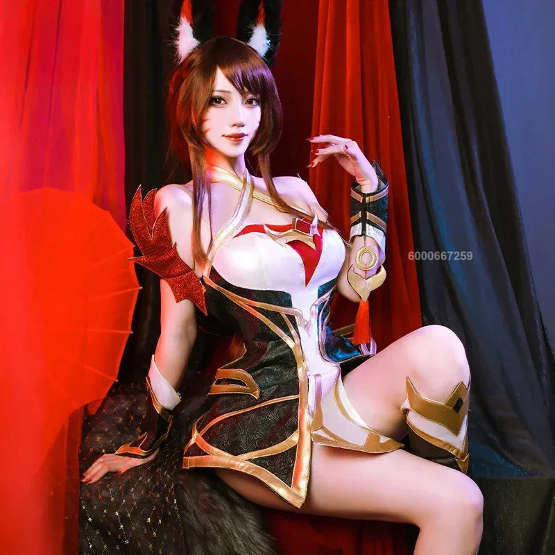 

CyLeague of Legends/LOL Game Ahri Косплей Костюм Боевой Костюм Великолепная Милая Униформа Хэллоуин Вечеринка Ролевая Игра Наряд Женский