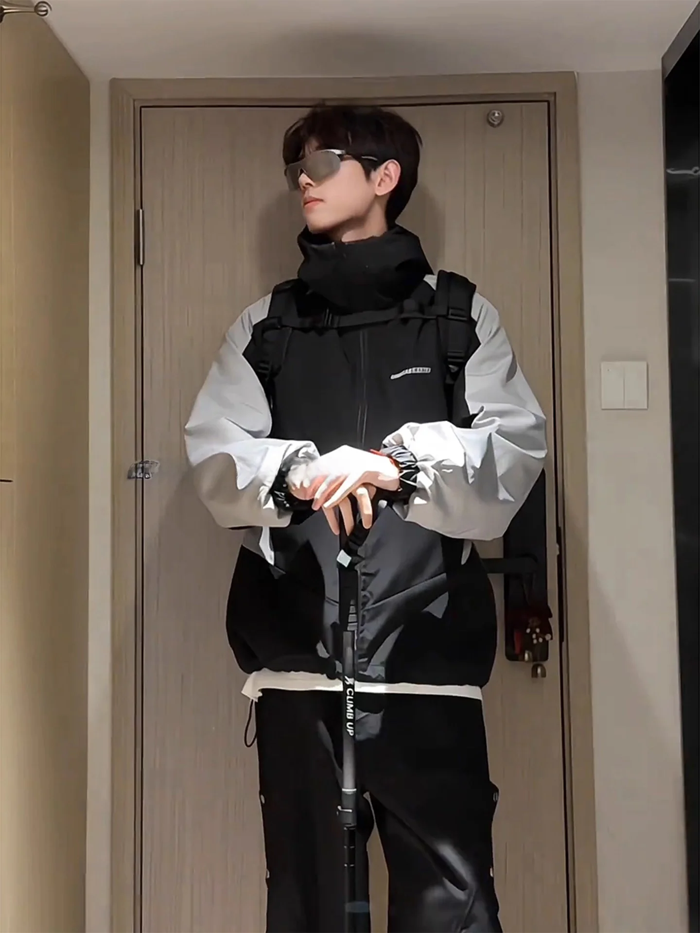 

Мужская двусторонняя куртка для активного отдыха, устойчивая к разрывам, с капюшоном, в стиле пэчворк, осенне-зимняя, для активного отдыха