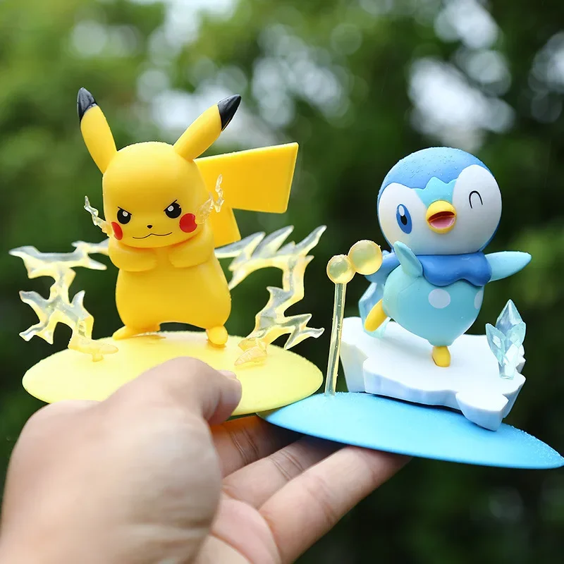 

4pcs Kawaii Pikachus Sylveon Piplup Togepi Anime Figures Toys Model Decoration Ornaments Fan Collection Doll Kids Gift Toys