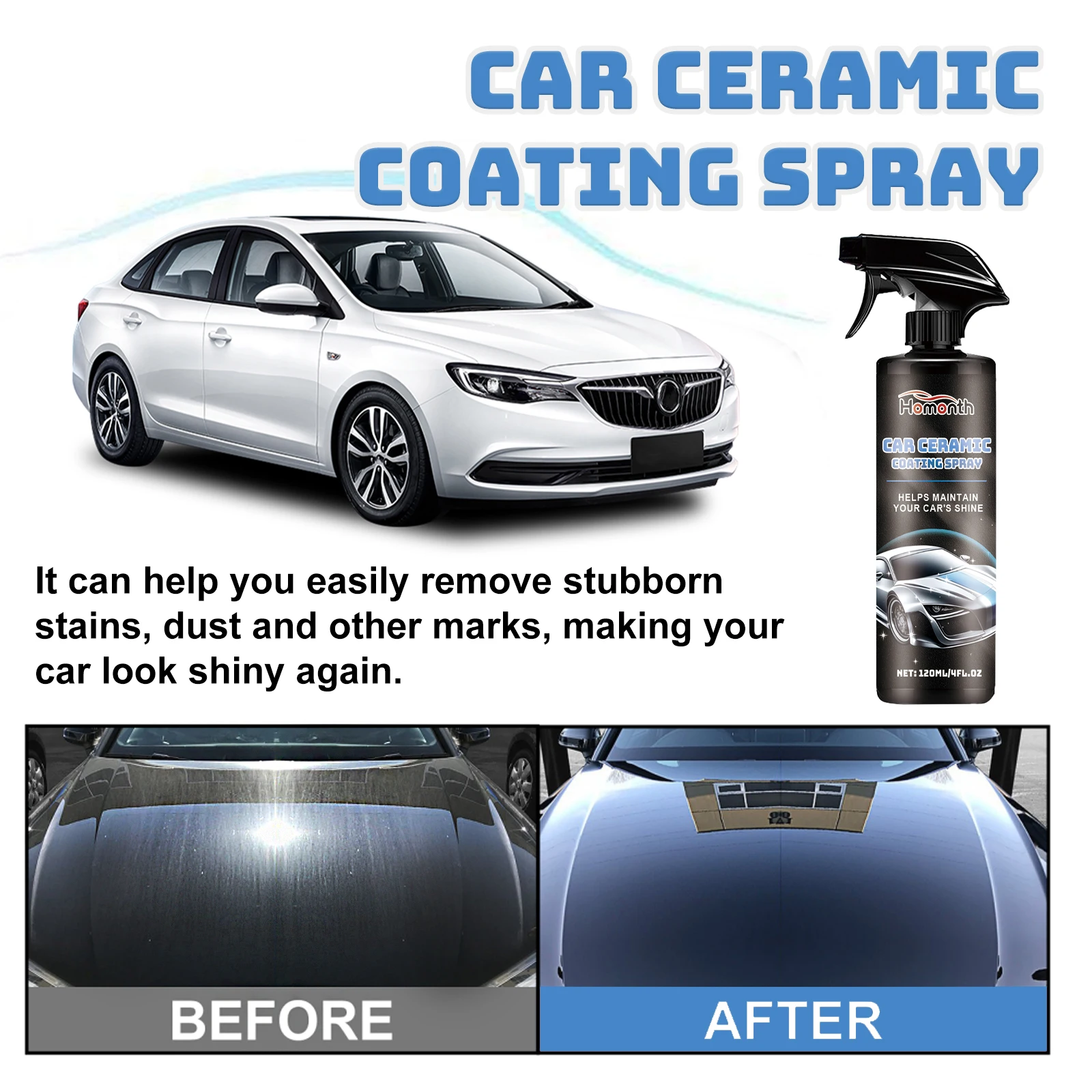 

Ceramic Coating Spray For Car Quick And Easy 120ml Ceramic Coating Spray Car Polishes & Waxes Enhances Gloss Car Cleaner Spray