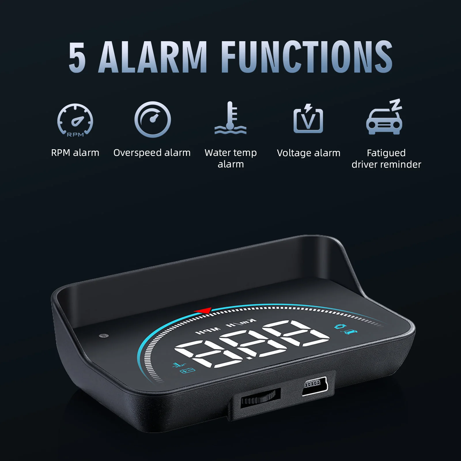 M8 Car OBD Speed Gauge Windshield Projector Head Up Display Water Temp Overspeed Warning Voltage Gauge Car Electronic Accessorie