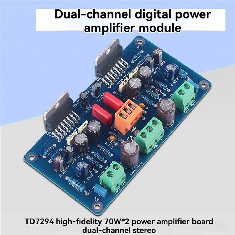 ELECT-High-Fidelity Low Noise, Low Distortion TDA7294 70W Dual-Channel Stereo Audio Amplifier Power Amplifier Board