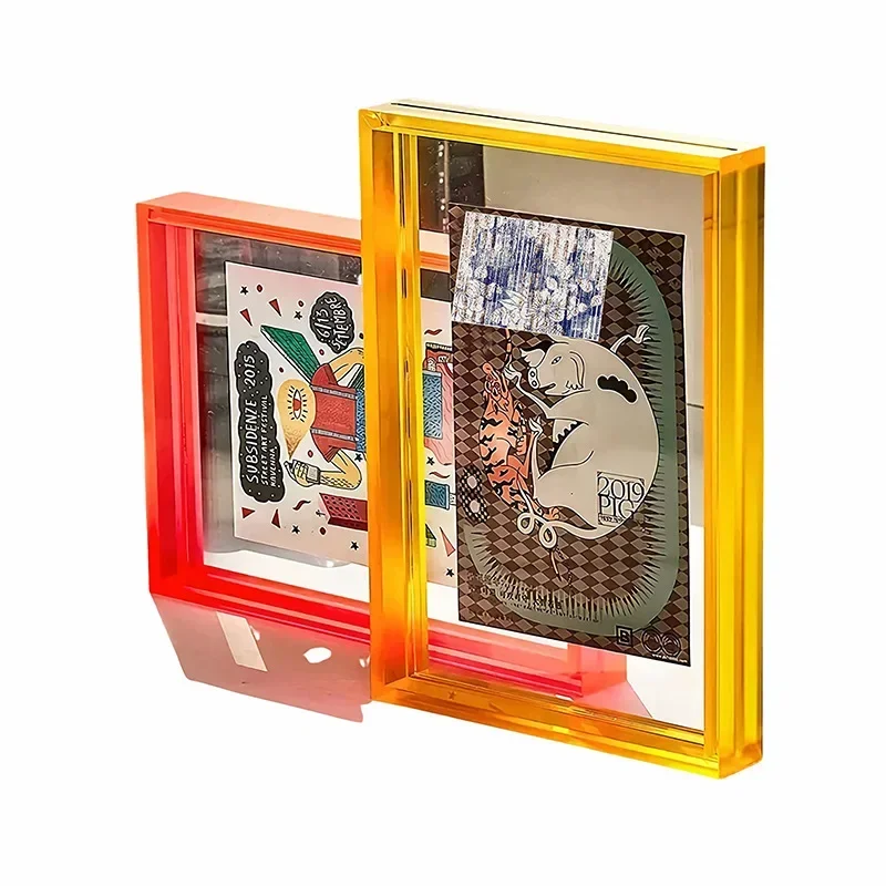 Colored Acrylic Photo Frame Double-sided Transparent  Creative Poster Framework for School Corridors Bedroom Wall Decoration