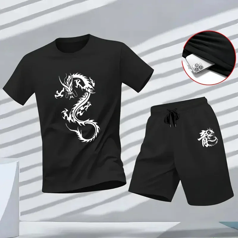 

Quality Summer Outdoors Jogging 2026 Two-piece Set Versatile Shorts-sleeved T-shirt and Sport Short Daily Men's Tracksuit Casual