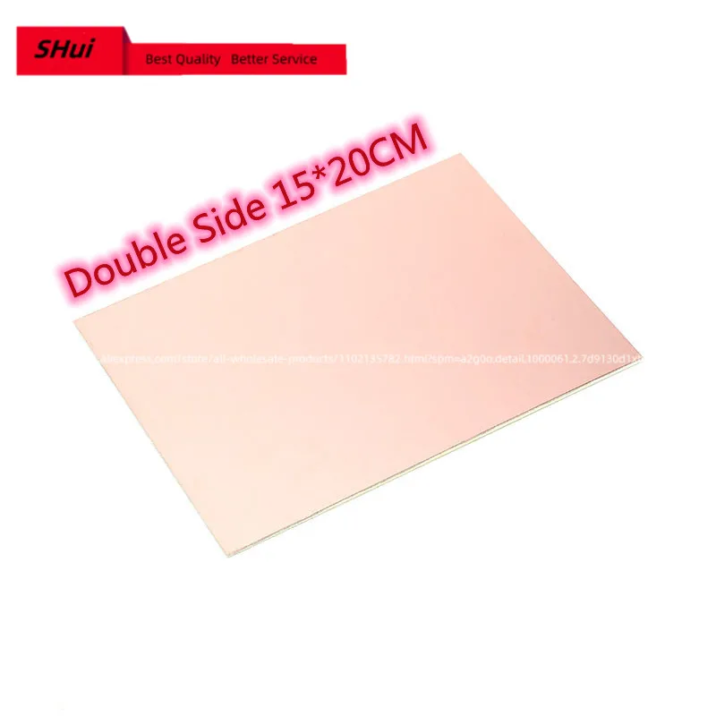 Double Side PCB Epoxy Fiber Copper Clad Plate Laminate Laminating 200*150*1.6mm DIY Electronic