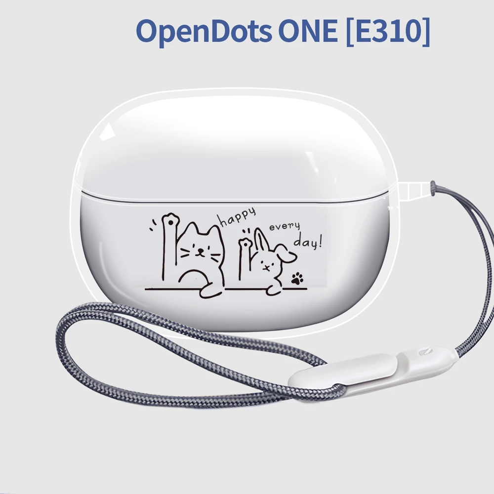 Funda de dibujos animados de gato Ins, funda transparente de TPU suave, funda para auriculares Bluetooth para SHOKZ opendots ONE E310, funda transparente a elección, shel coreano