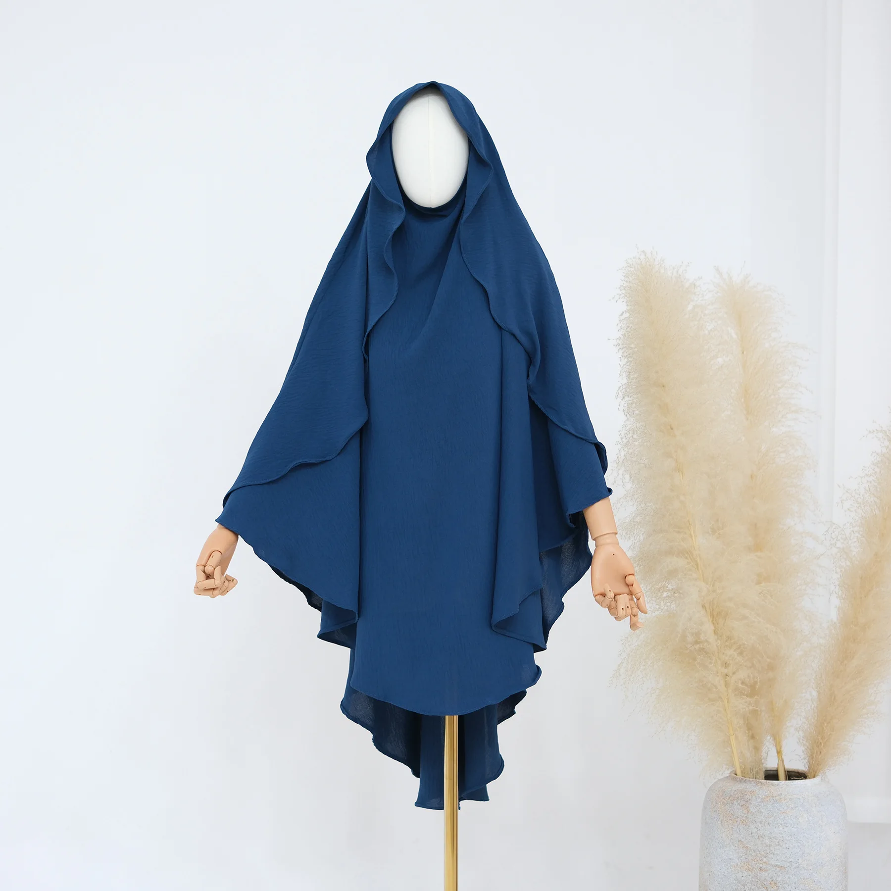 Lungo Khimar Sciarpa Hijab Mantello Jazz Jalabiya Khimars per le donne Indumento di preghiera musulmano Abaya Hijab Niqab Ramadan Eid Islam Abbigliamento