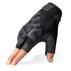 Guantes tácticos de medio dedo para hombre, guante SWAT sin dedos, protector de goma militar del ejército, Airsoft, bicicleta, tiro, conducción