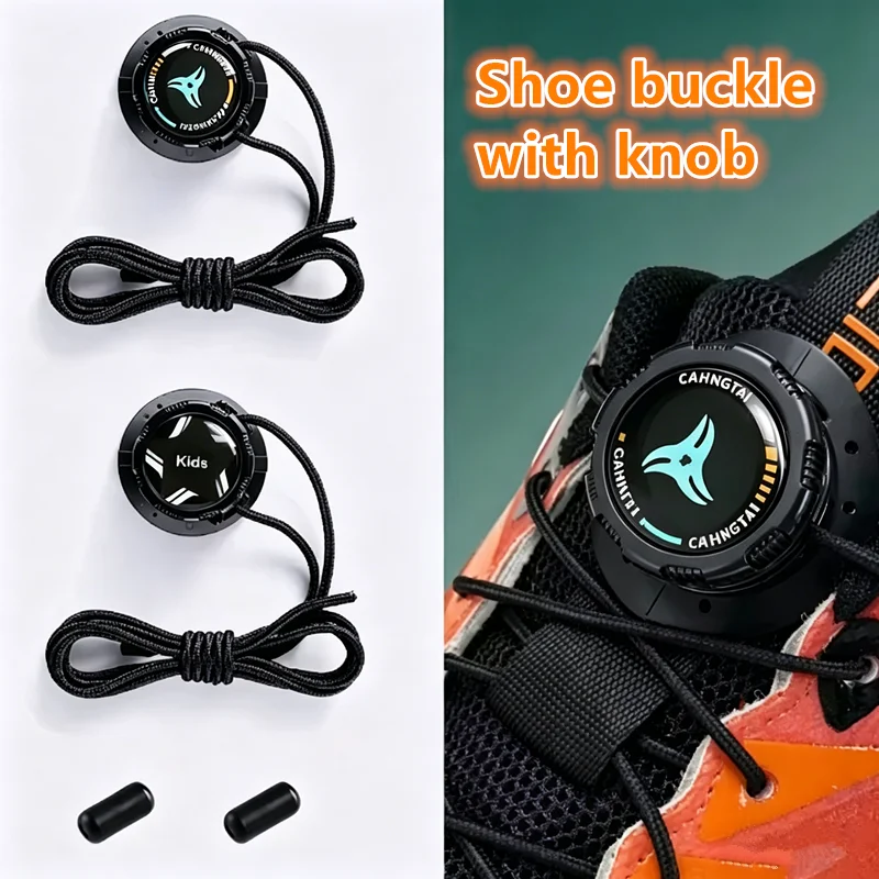1 Pair Shoe Laces For Sneakers No Tie Shoelaces Swivel Buckle Men And Women Leisure Lazy Shoes Lace Accessories Free knob