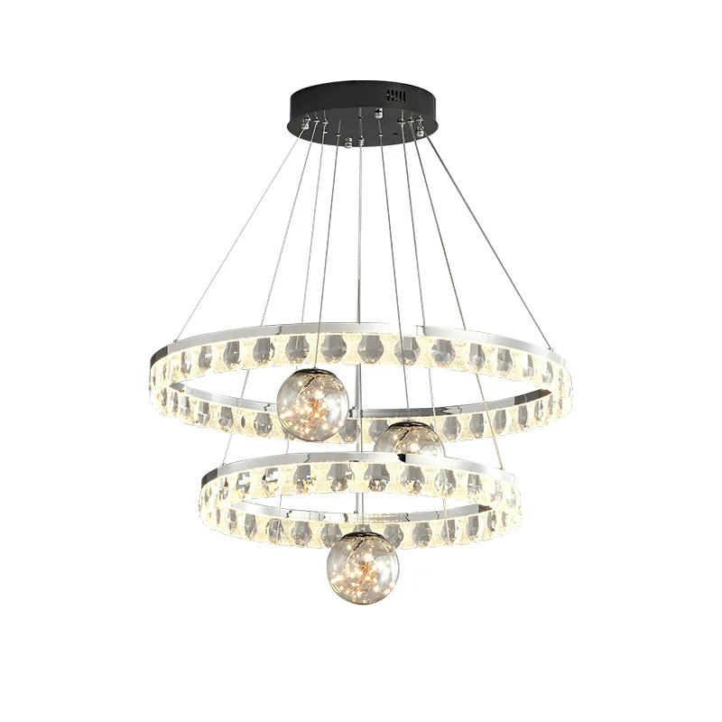 

Living room main lamp crystal, chandelier light luxury French atmosphere, high sense creative personality, duplex villa hotel