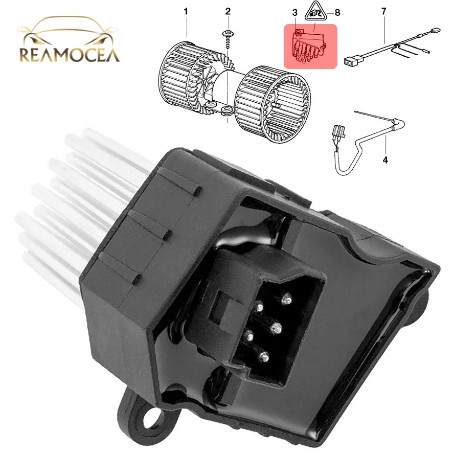 

Reamocea Car Blower Motor Resistor AC Heater Fan 64116923204 64118385549 64116929486 64116931680 For BMW E39 E53 E83 E46 E36 325