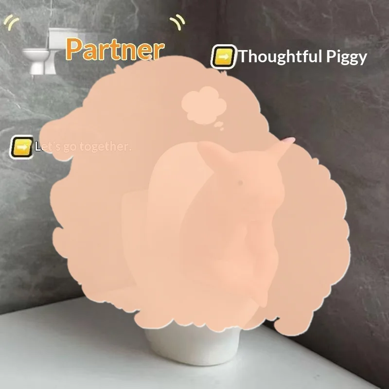 Cute Pig Sitting On Toilet — Pvc Bathroom Statue, Tabletop Or Wall-Mount Decor — Father's Day Gift For Home & Office 1PC