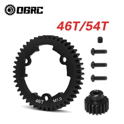 OGRC 46T/54T 1 Mod Hardened Steel Spur Gear with 18T Motor Pinion Gear for Traxxas 1/5 X-Maxx 1/7 XO-1 1/10 Maxx/E-Revo 2.0 VXL