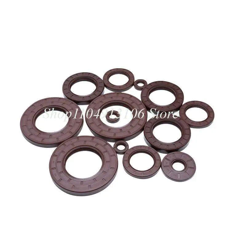 

FKM High Temperature Gasket Acid Resistance Brown Fluorine Rubber TC Skeleton Oil Seal OD 36-62mm ID 25mm 30mm 35mm