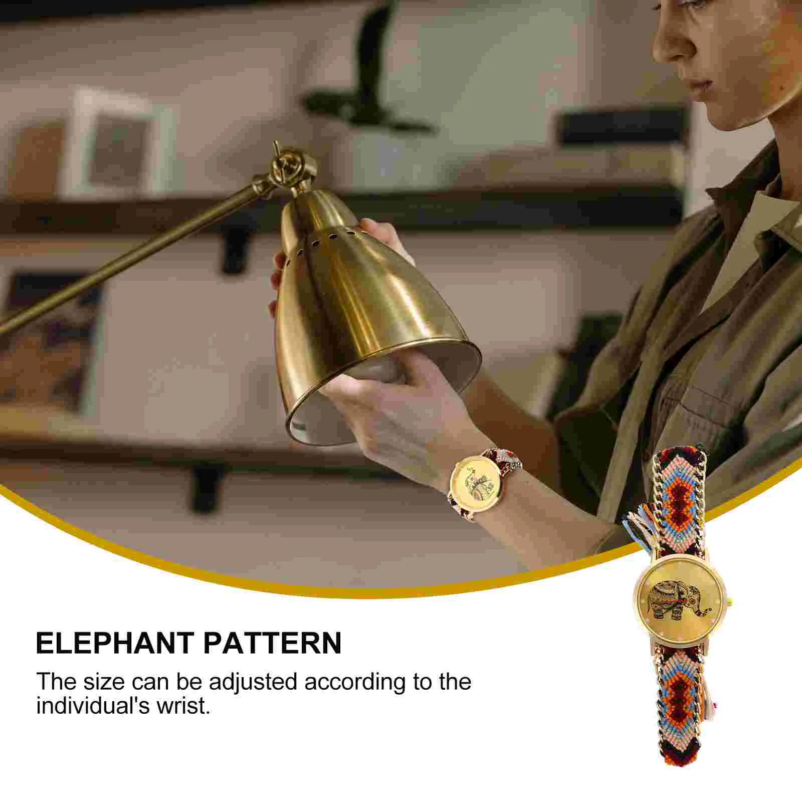 Elephant Watch Ethnic Wrist for Men Girl Rope Braided Gift Quartz Material Bracelet Man Men's Watches