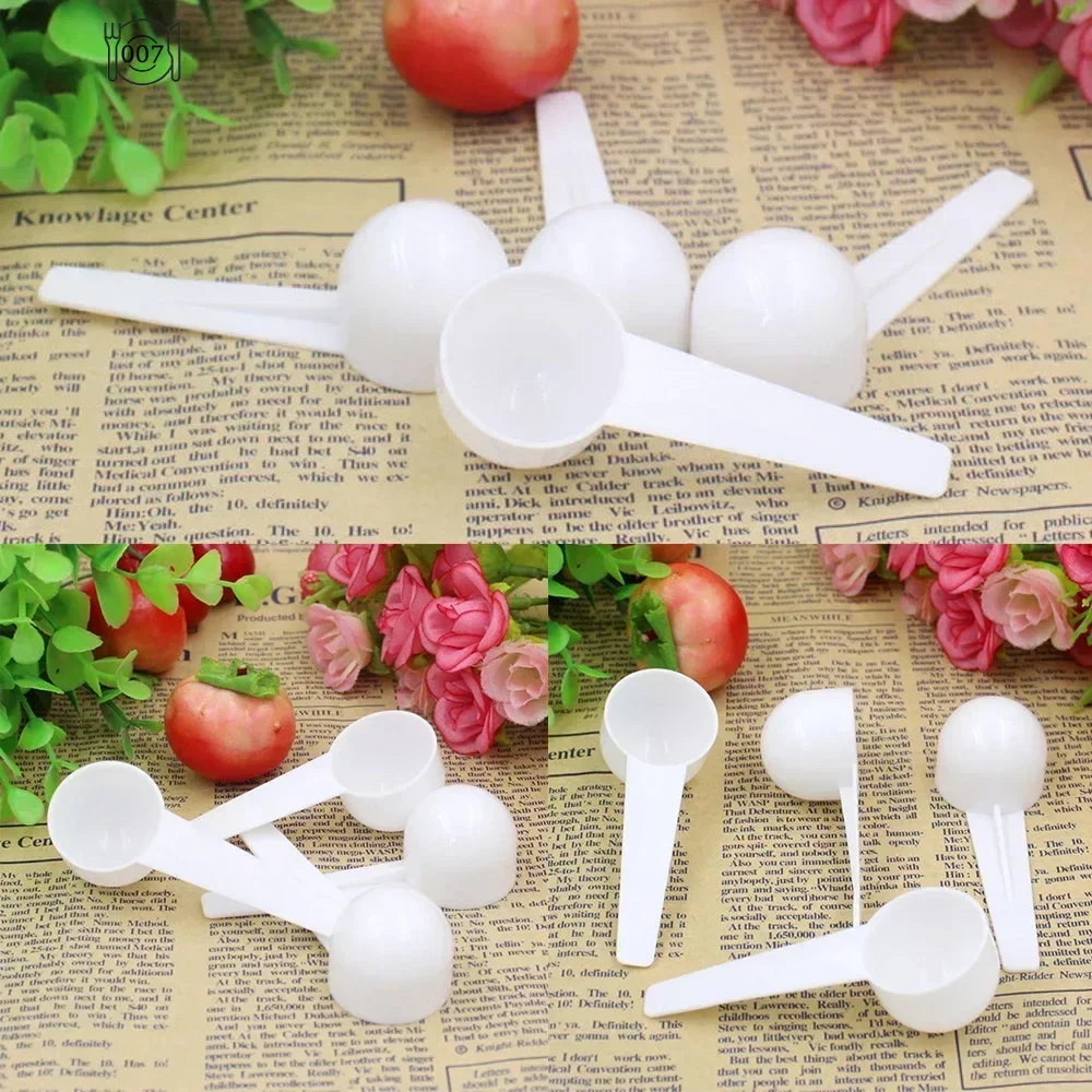 5/10pcs/set 10ml 5g Reusable Food Grade Spoon Plastic Measuring Scoop PP Measure Spoon Milk Coffee Teaspoon Milk Powder Kitchen