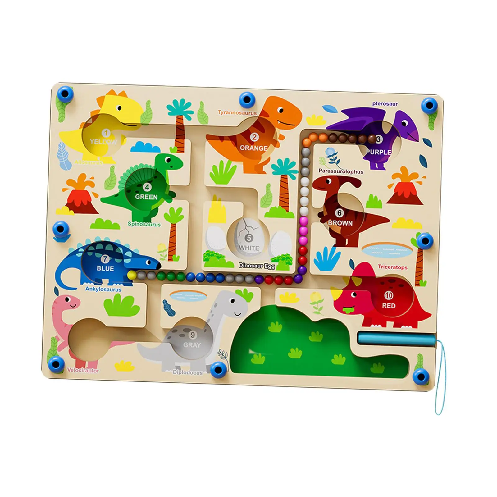 Wooden Magnet Puzzle Game Board Educational Toys Development Magnetic Color & Number Maze for 3 4 5 Years Old Kids Toddlers Gift