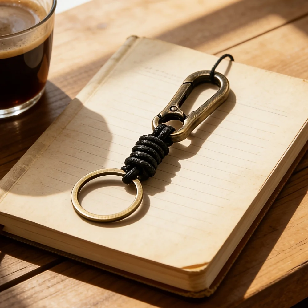 [Vintage Rope Keychain] 2pcs Vintage Rope Keychain for Men - Backpack Charm, Car Keychain Accessory, Gift for Friends