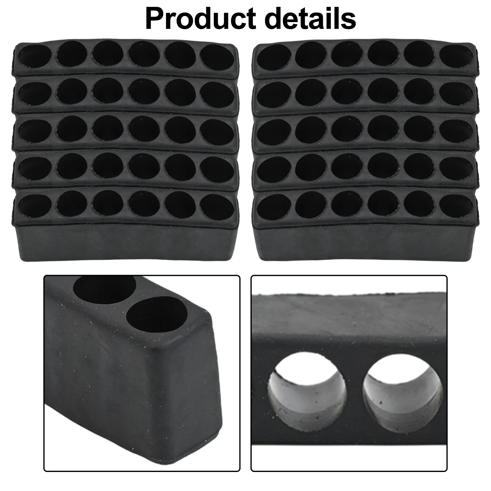 10pcs 6/11 Holes Screwdriver Bit Holder Soft Rubber Organizer 1/4 Inch Hex Screwdriver Head Drill Bit Stand Cases Power Tools