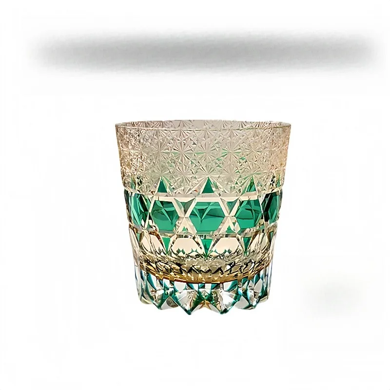 Light luxury purple fluorite household glass, hand-carved crystal whiskey high-value wine glass