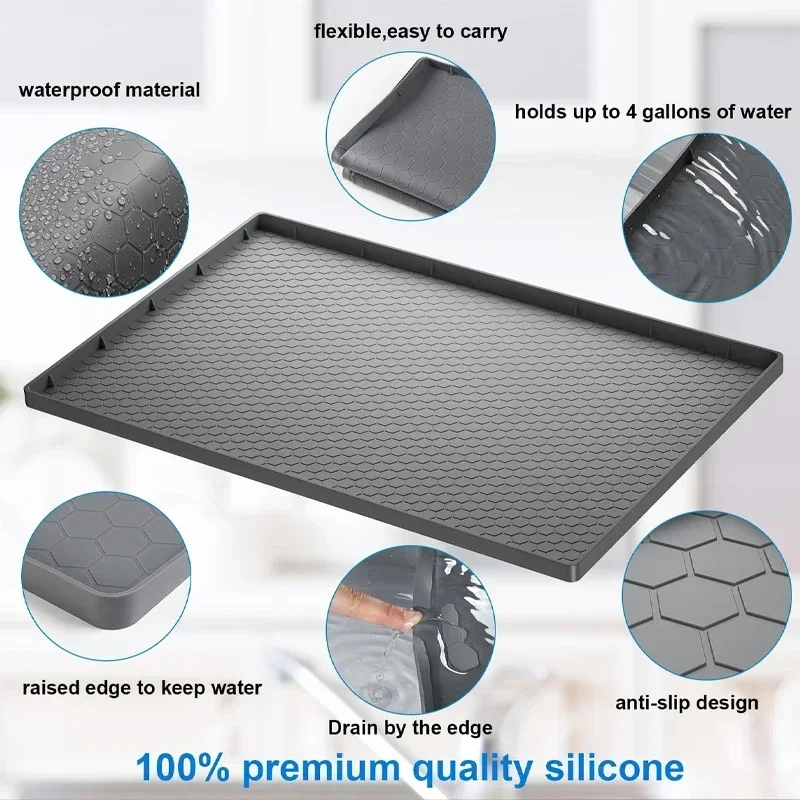 1PC Multipurpose Under Sink Silicone Mat for Kitchen Drip Proof Tray Cabinet Liner Mat Waterproof Pads Drip Proof Leak Protector