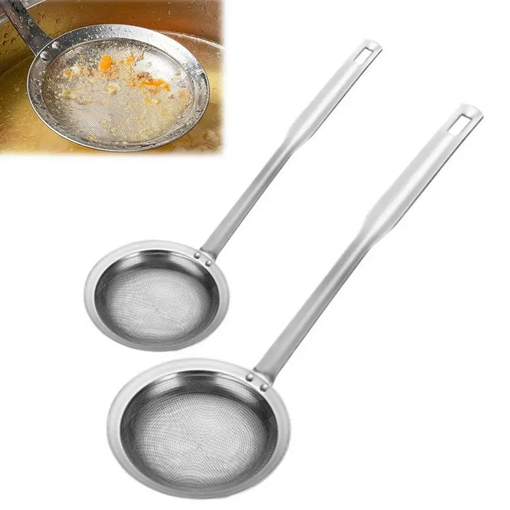 1/2Pcs Fine Mesh Colander Spoon Strainer Oil Filter Food Strainer Extra Fine Mesh Strainer Kitchen Gadget For Soups And Stews