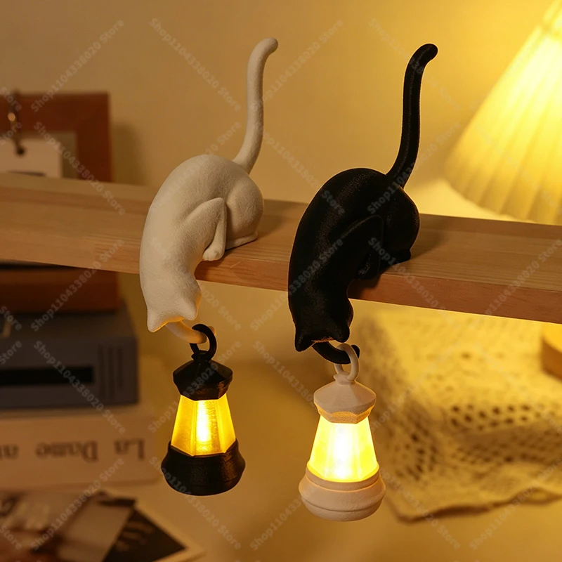 Cat/Dog Shaped Night Light - Creative Desktop Lamp for Home Decor, Bookcase Shelf Decoration, Warm Glow for Bedroom Living Roo