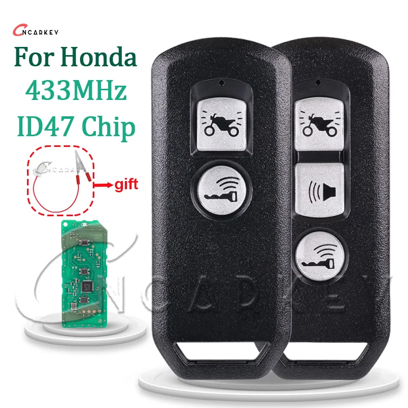 

Motorcycle Remote Key 433MHz ID47 for Honda ADV SH 150 Forza 300 PCX150 K01 K77 K96 K97 K35V3 Scooter Moto Smart Fob 2/3 Buttons