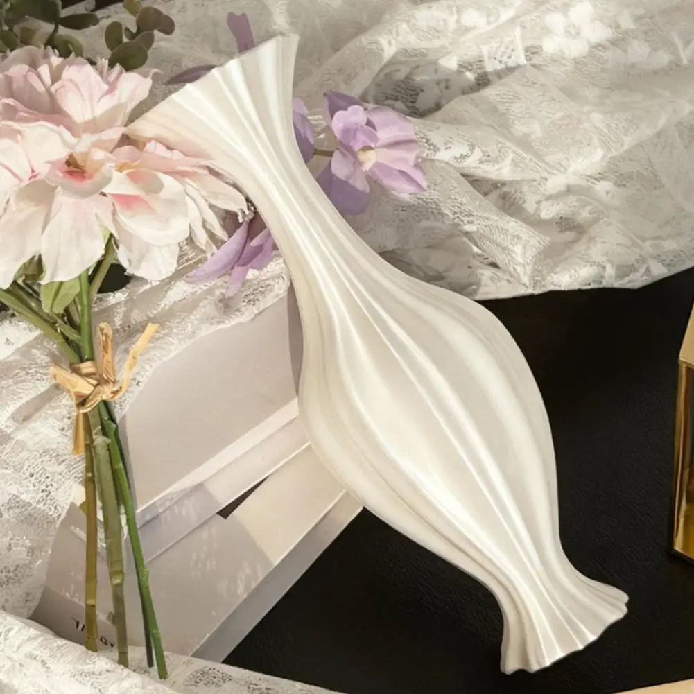 3d Printed Vase Modern Style Flower Vase With Swirl Pattern Aesthetic Floral Display Vase For Living Room Desktop Decor