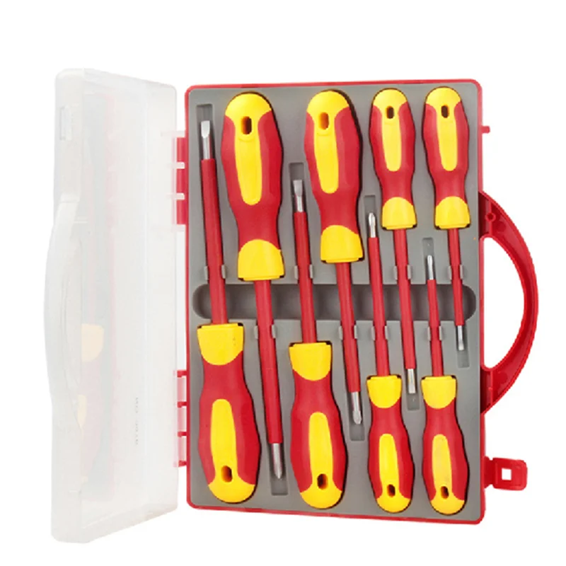 8 Pcs Electrician Insulated Screwdriver Set Magnetic Phillips Slotted Screwdriver Bit Kit Multifunction Household Repair Tools