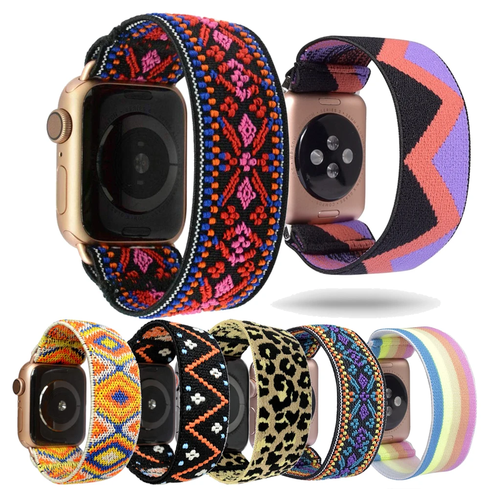 

Scrunchie Strap for apple watch band 40mm 44mm 42mm 38mm iwatch women girl Stretchy bracelet apple watch 5 4 3 SE 6 7 41 45 mm