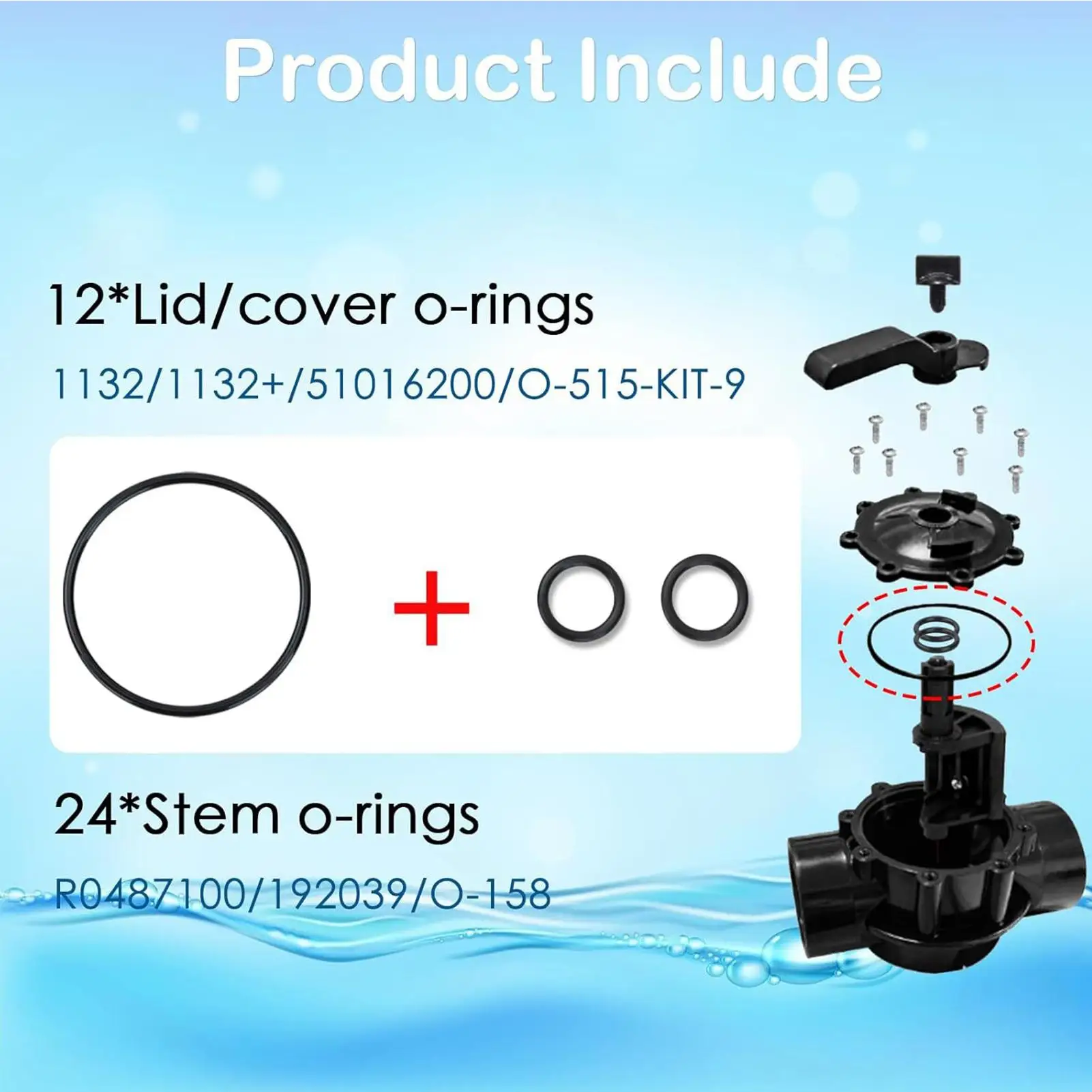 O Ring Assortment Kit Precise Repair Replacement 36 Pieces Precise Rubber O Ring For Pool Filtration Commercial Residential