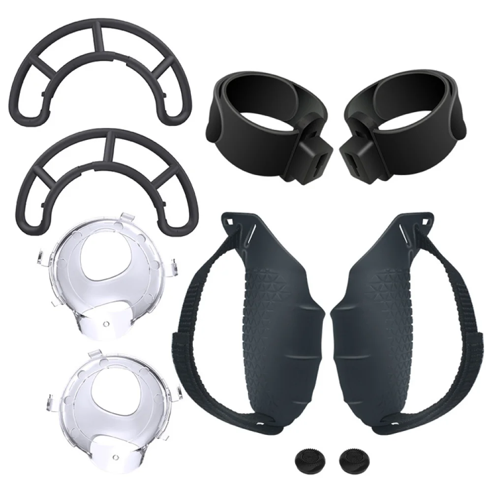 Для контроллера Meta Quest 3, регулируемый ремешок на запястье, защитный чехол, пряжка, крышки джойстика, комплект крышек для аккумулятора, аксессуары виртуальной реальности