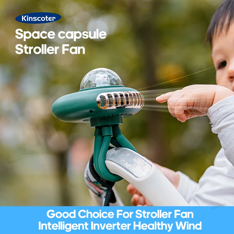 

Cartoon Stroller Fan With Silicone Claw Arm Outdoor Portable Foldable Clip Fan 2000mAh 12 Hours Use Mini USB Rechargeable Fan