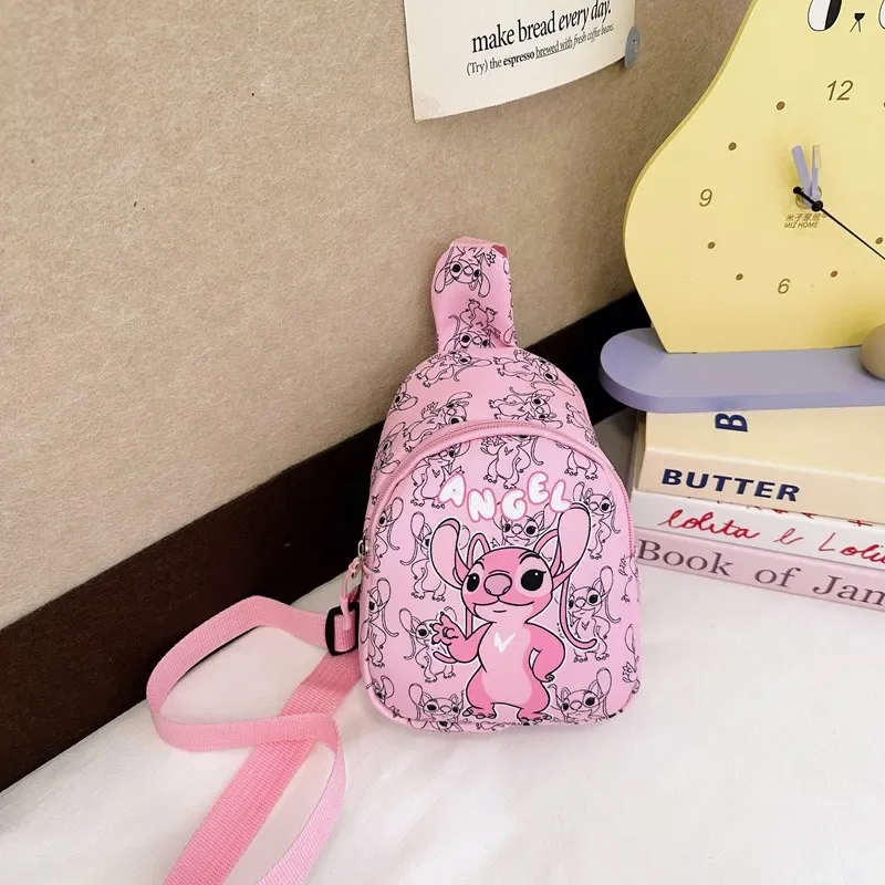 

Kids Stitch & Angel Sling Chest Bag, Children Cartoon Anime Crossbody Bag, Boys Girls Fashionable Casual Shoulder Bag Coin Purse