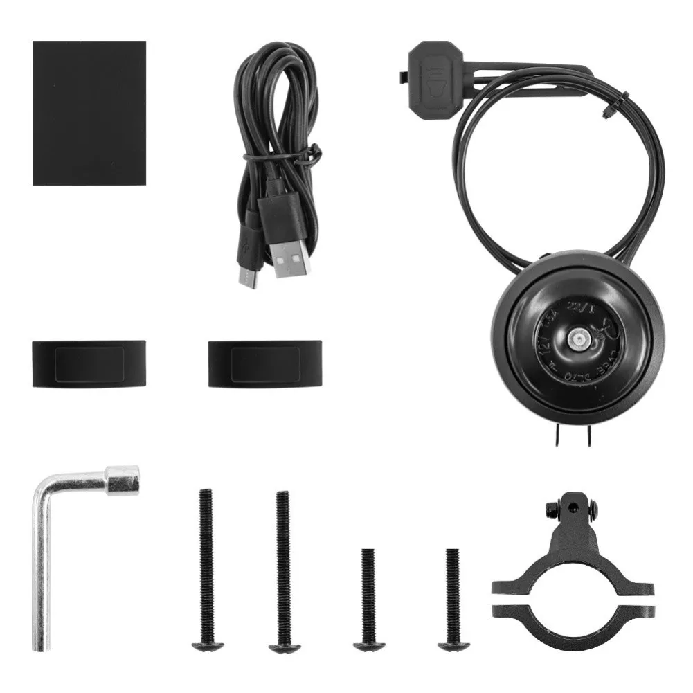 

USB перезаряжаемый электрический звонок для скутера с громкой связью 125 дБ для HORN и дистанционного управления для защиты от кражи велосипеда