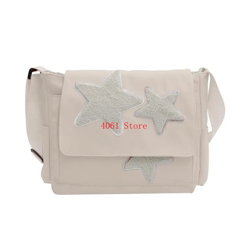 2023 Crossbody Shoulder Bag Canvas Fashion School Bags with Star Pattern Large Capacity Versatile Bag for Girl