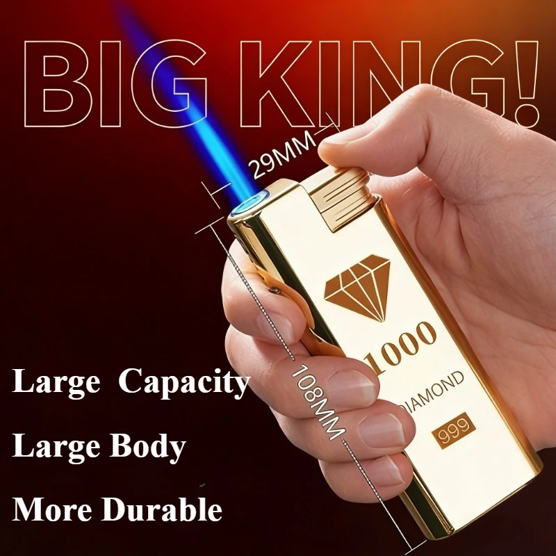 

Новая ветрозащитная зажигалка Big Mac увеличенного размера, золотая, 1 шт./2 шт./5 шт., с большой емкостью и повышенной прочностью, надувная